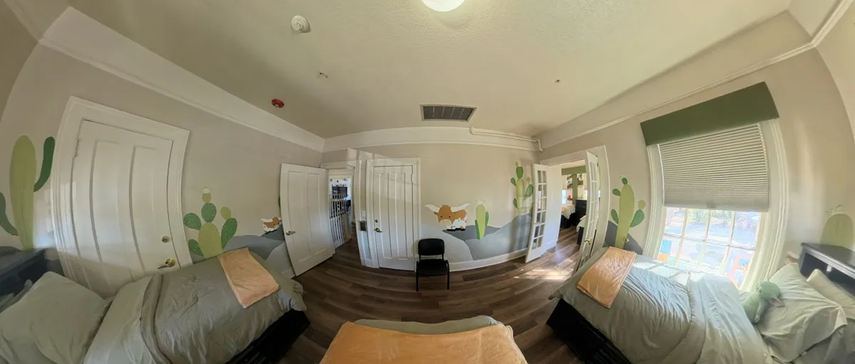Davidson Respite House butterfly room after remodel - San Antonio TX completed interior design