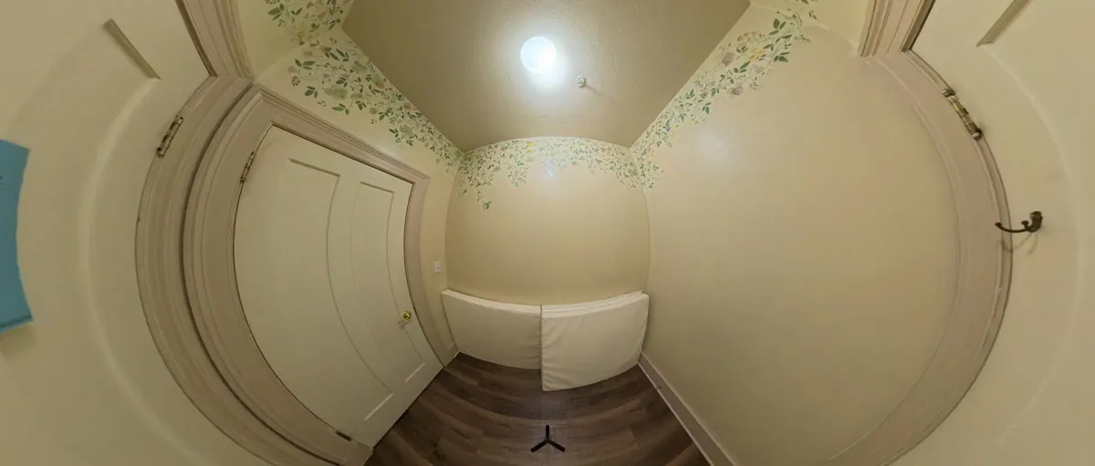 Davidson Respite House hallway entry before remodel - San Antonio TX