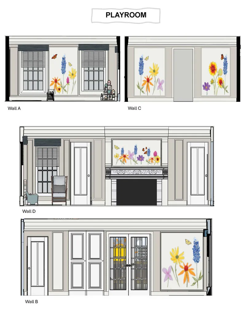 3D interior design rendering with custom tile work