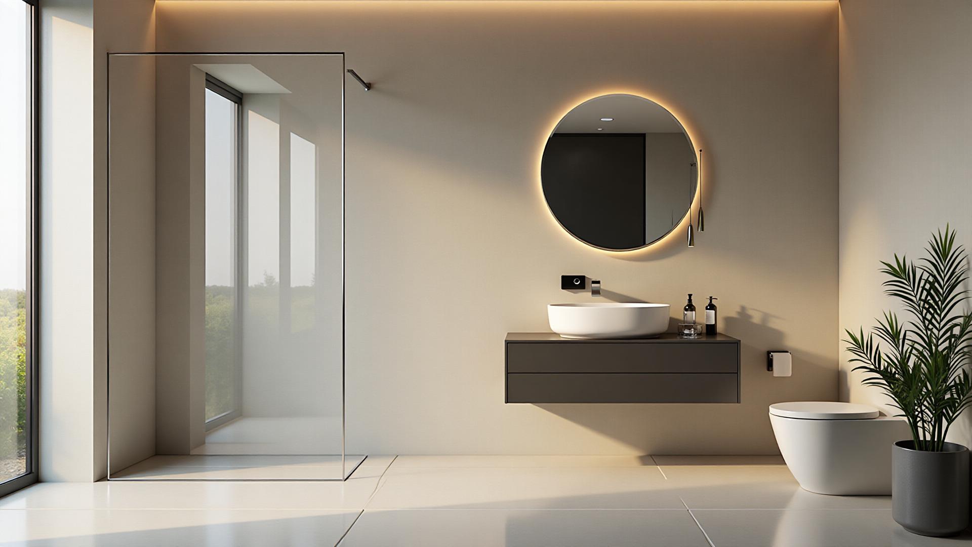 Luxury bathroom interior design 3D rendering